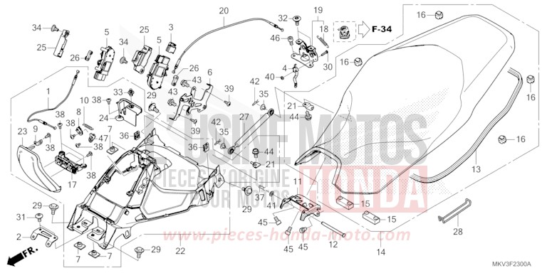 SEAT/FUEL LID for Forza 750 CANDY CHROMOSPHERE RED (R381) from 2021